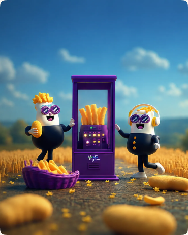 HyFun campaign characters on a field