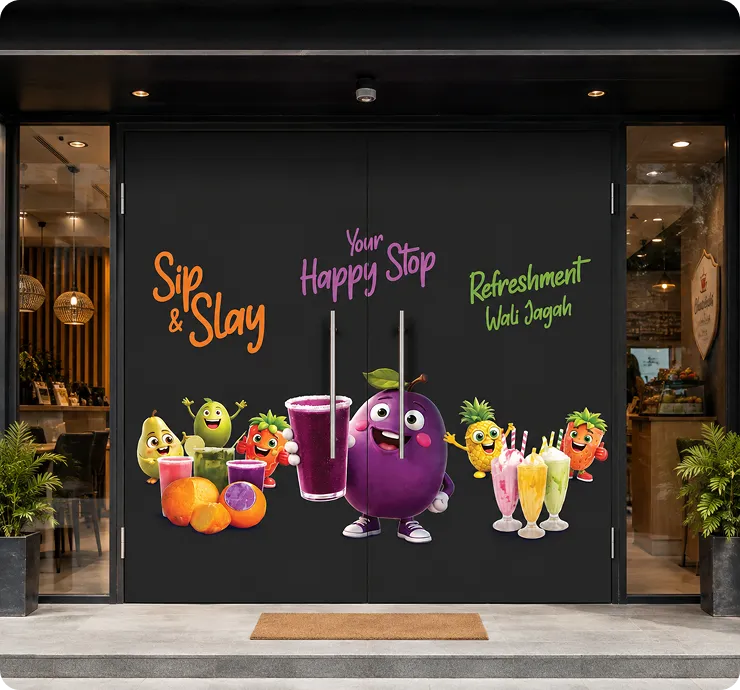 Kudrati Kahumbo storefront door graphics