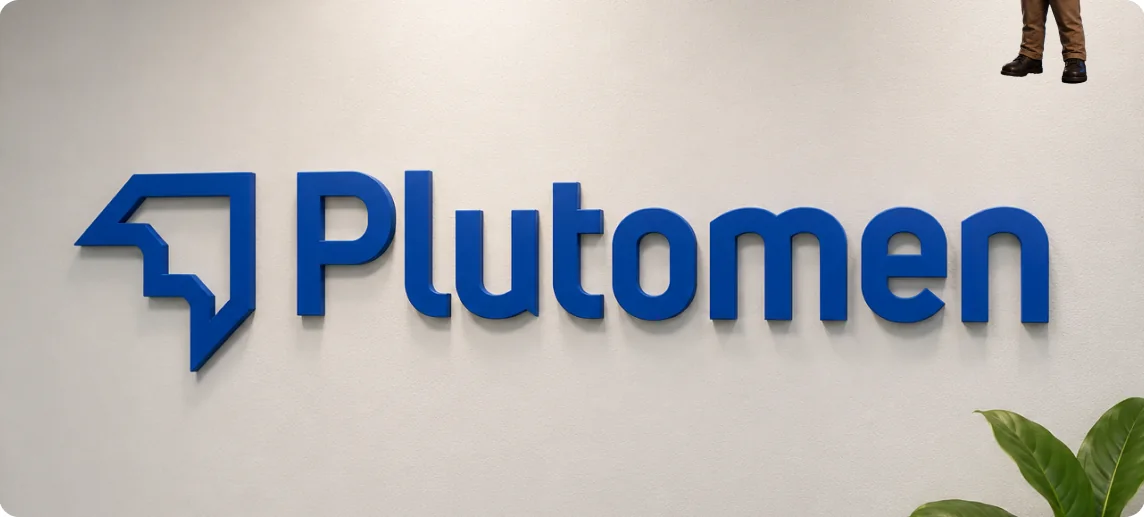 The new Plutomen wordmark