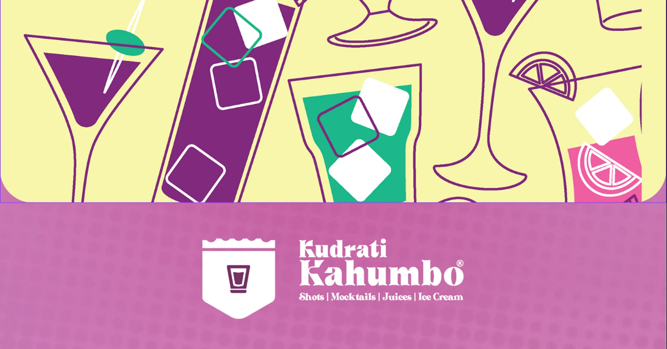Kudrati Kahumbo menu video — counter and product line-up