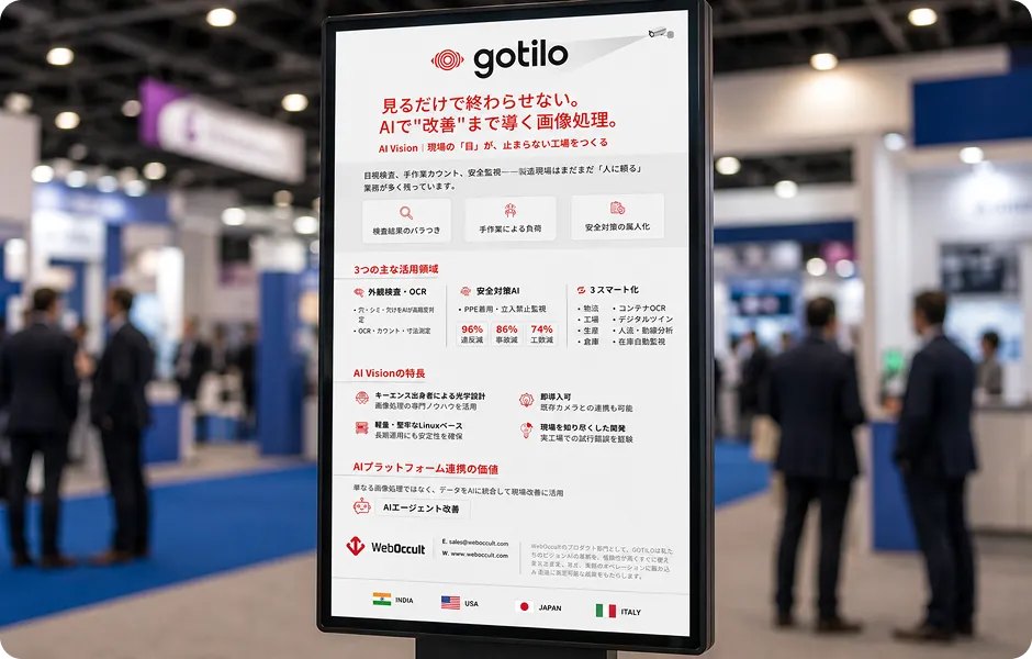 Gotilo at an industry exhibition