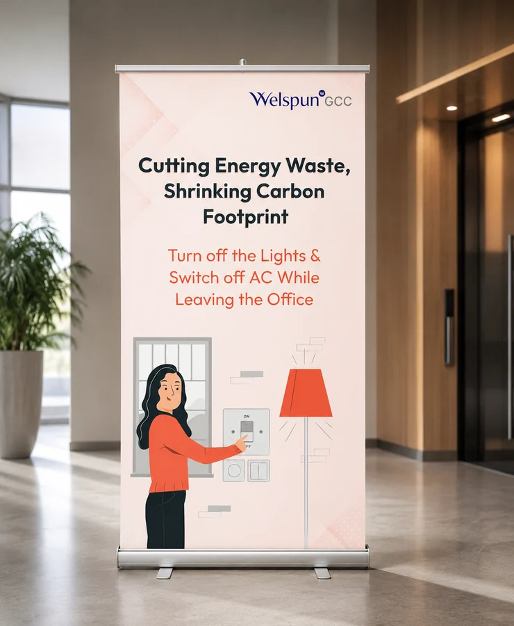 The cutting energy waste standee