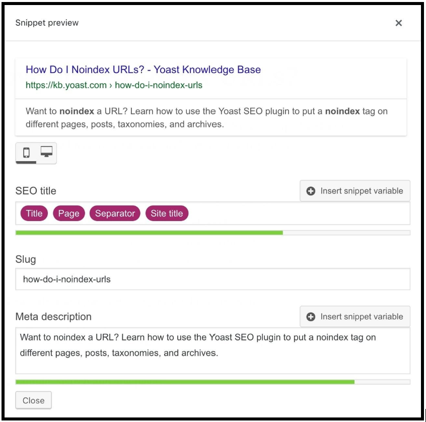 title and descriptin edit Yoast plugin