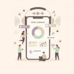 Spotify wrapped yearly summary illustration for brand marketing