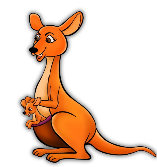 Foli, the COR-3 kangaroo mascot, carrying her joey