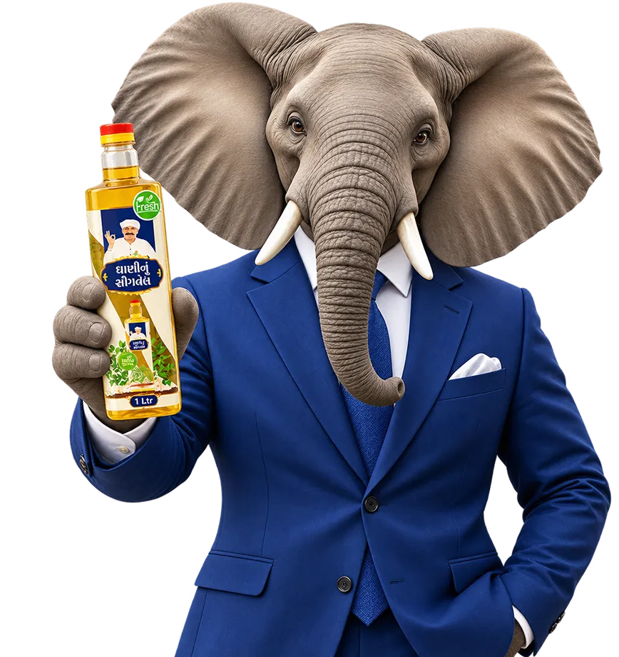 Sahaj groundnut oil presented by the Sahaj mascot